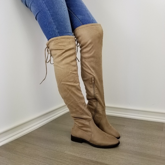 Sexy over the knee boots with lace up back-ii - Picture 2 of 8